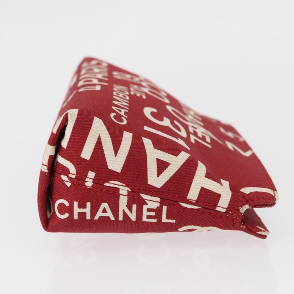 CHANEL Bycy Pouch Canvas Red CC Auth yk19768 - Picture 5 of 16